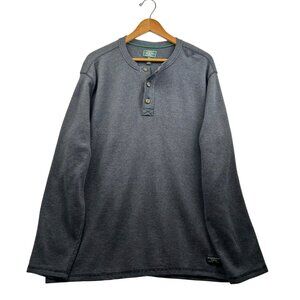 G.H. Bass & Co. Henley Shirt Thermal Knit Gray Long Sleeve For Hard Service XXL